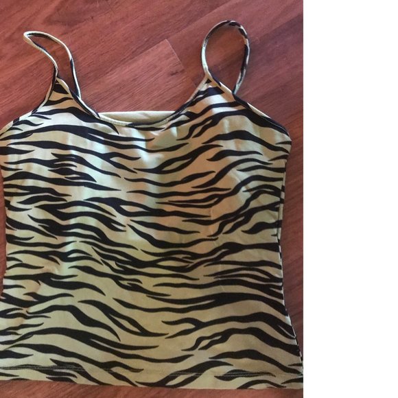 British Khaki Green & Black Cami Top Size S - Picture 3 of 4